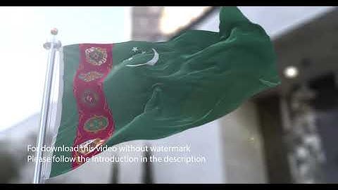 Turkmenistan flag with 3d effect blowing in the wind 3D Flag V2 long
