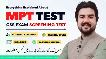 MPT Test - CSS Exam Screening Test - Complete Information MCQs Based Preliminary Test | Smadent