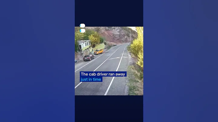 Cab driver narrowly escapes falling boulder | DW News