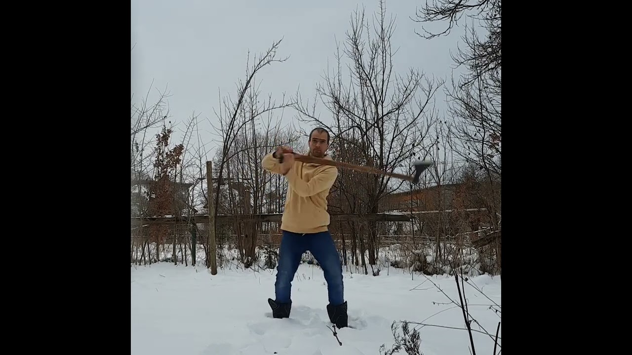 Dane axe horizontal swinging in the air