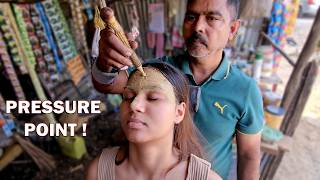 😍 Street Barber Forehead Massage with Chandan Powder | Roadside Face Massage