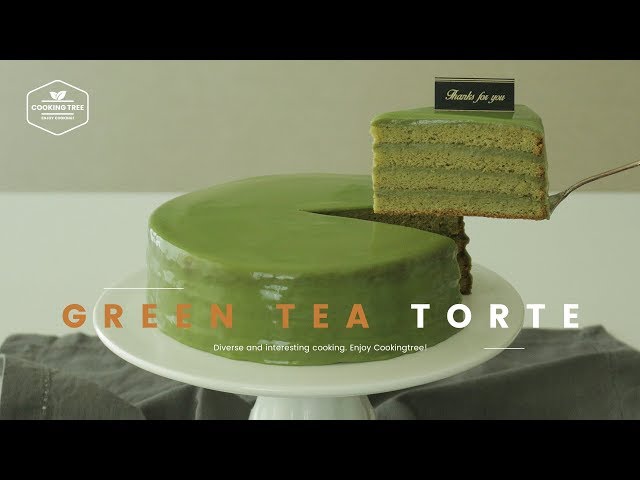 오설록 그린티 토르테 만들기, 녹차 글레이즈 케이크 : Green tea Torte Cake Recipe, Matcha Glaze Cake -Cooking tree쿠킹트리*ASMR