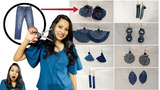 DIY Earrings From Old Jeans | Upcycle Old Jeans To Earrings @SSCraftMantra #upcycleideas #diy #art