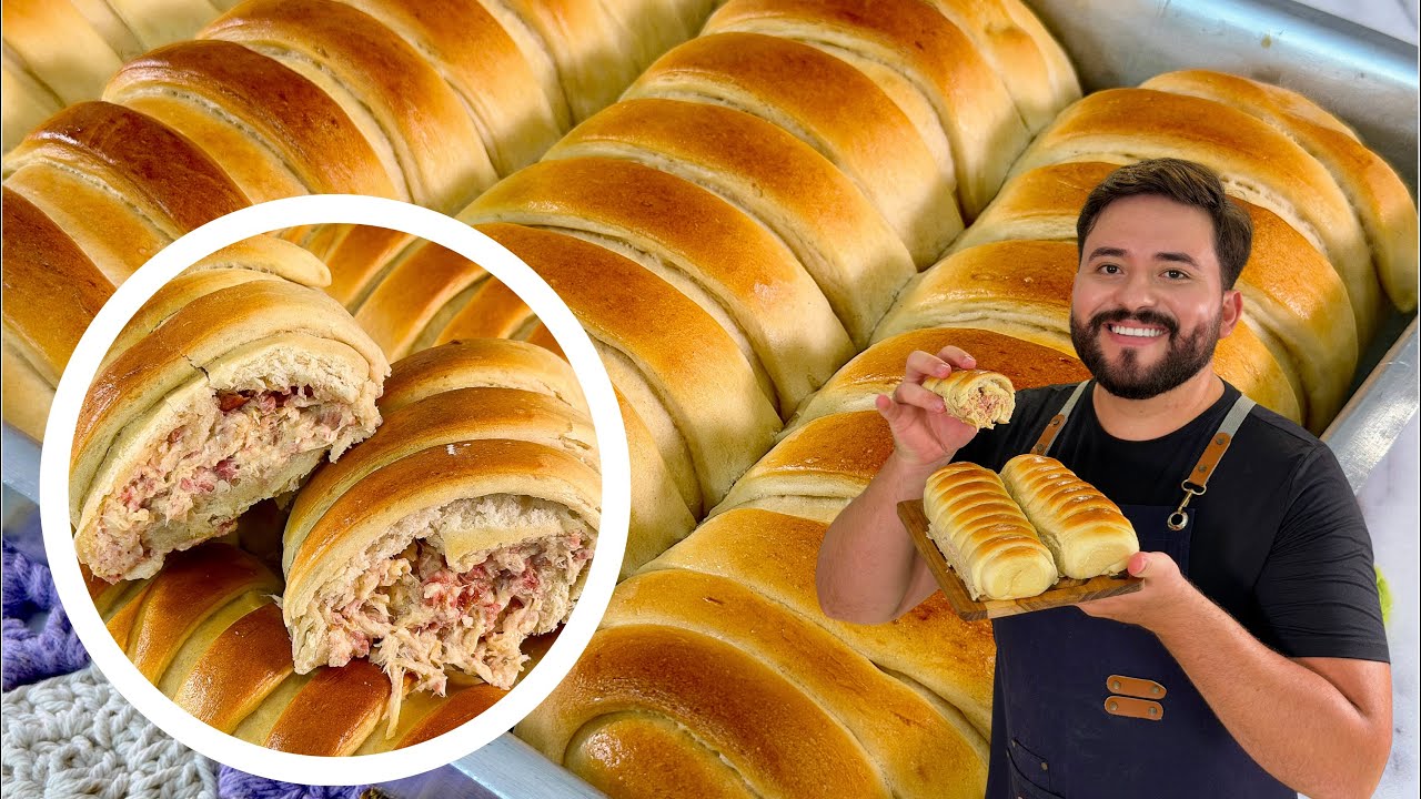PÃO CASEIRO RECHEADO, SEM ERROS! RECEITA FÁCIL E SURPREENDENTE - Gabriel Freitas