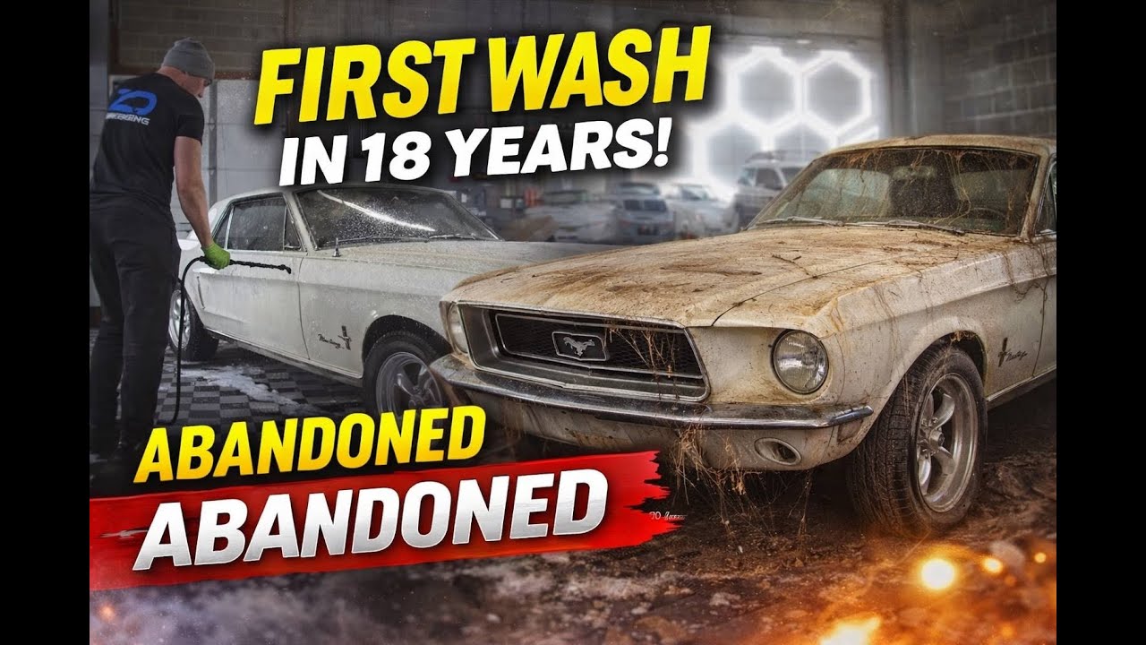 First Wash in 18 Years! ABANDONED Ford Mustang#detailing #carwash #carcleaning #satisfying #restored