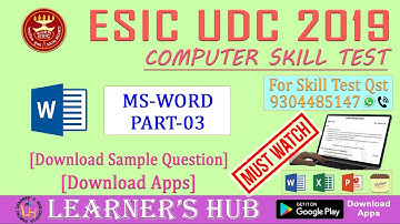 ESIC UDC and STENO SKILL TEST WORD SOLUTION PART-03