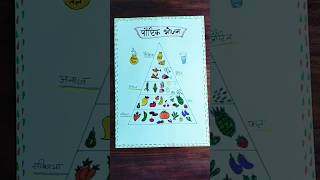पौष्टिक भोजन का पिरामिड | Healthy Food Pyramid Drawing for Kids | Project पौष्टिक भोजन का पिरामिड | Healthy Food Pyramid Drawing for Kids | Project