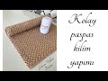 Penye İpten Tığ İşi Örgü Kolay Paspas - Kilim Tarifi - ( Model Kazayağı)