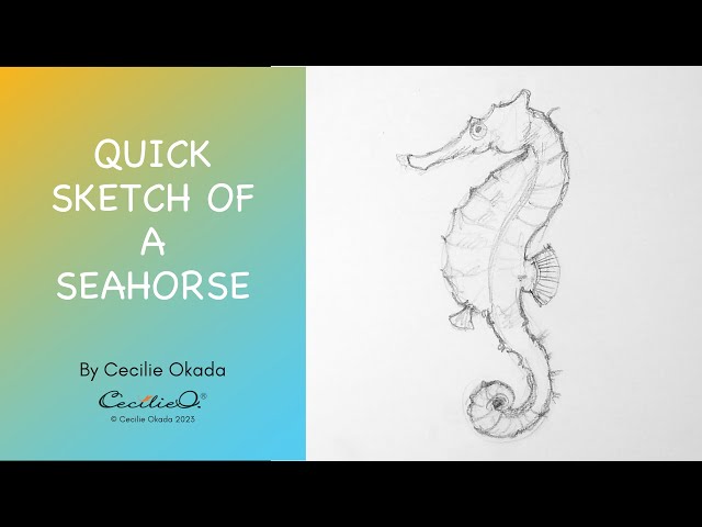 Seahorse sketch. 🌊🐎 Materials: Speedball 5.5 in Sketchbook