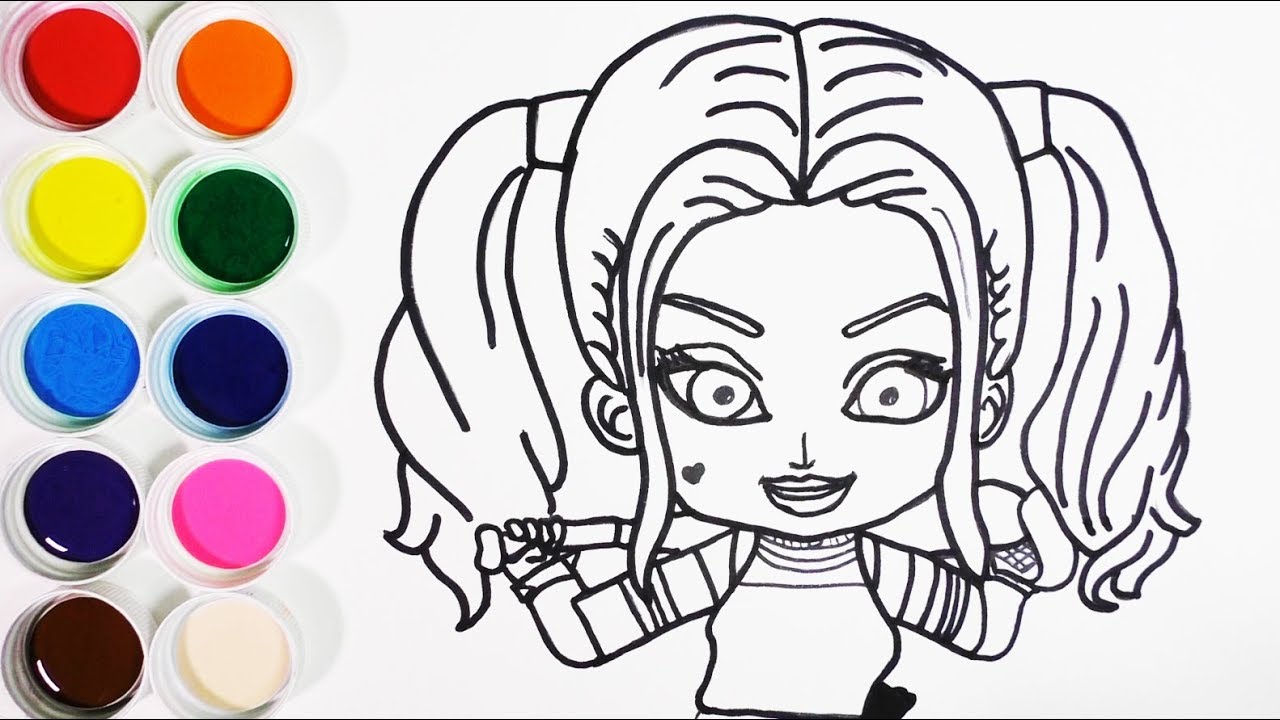 Como Dibujar y Colorear a Harley Quinn - Aprende Colores Para Niños - Learn  Colors / FunKeep - thptnganamst.edu.vn