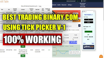 Best Trading Binary.com Using Tick Picker v-1 - 100% Working Properly
