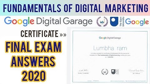 Google Digital Garage Final Exam Answers 2020 | Fundamentals of Digital Marketing Final Exam Answers