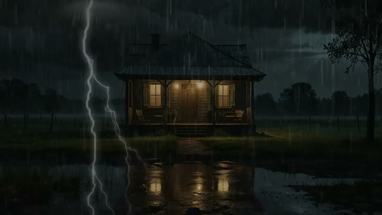 Dispel Insomnia with Pouring Rain & Intense Thunder on a Shabby Tent in Middle of the Wild at Night