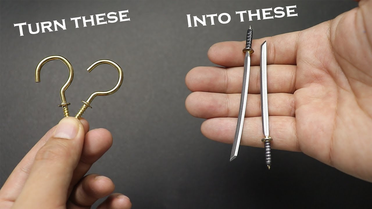 Превращение металлического крючка в миниатюрную катану - сделай сам