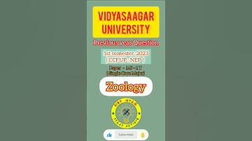 Zoology | 1st semester examination 2023 | vidyasagar university | NEP | #vidyasagaruniversity #exam