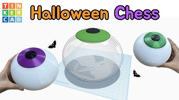 161) Halloween Chess Eyeball Case | How to 3D Modeling & Printing with Tinkercad