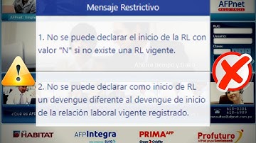 Solución error de relación laboral al momento de presentar planillas a AfpNet