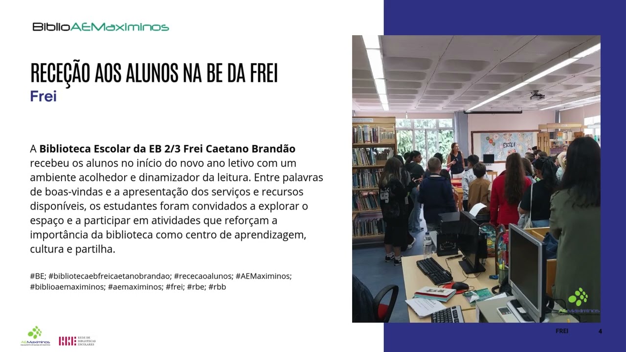 Receção aos alunos na BE da EB 2/3 Frei Caetano Brandão