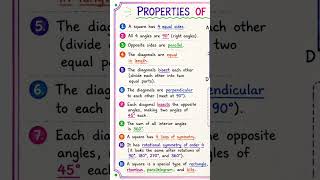 PROPERTIES OF SQUARE #maths #ndatricks #cds #allindia #education #sscreasoningpracticeset #ytshorts