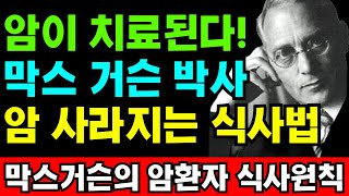 암 고치는 의사 막스 거슨의 암이 사라지는 식사법 I 암이 사라지는 식사 I 암의 식사 영양요법