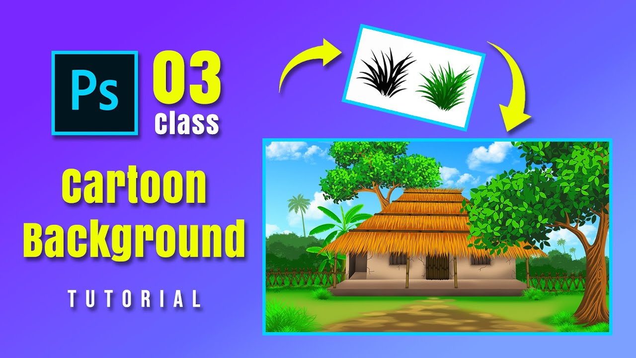 Background Design For Cartoon Animation In Photoshop | Class 03 
