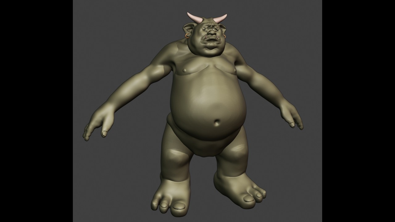 Ogre block-in sculpture