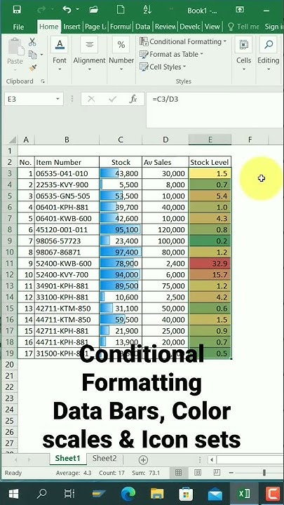 Conditional Formatting Data Bars, Color Scales, & Icon Sets - YouTube