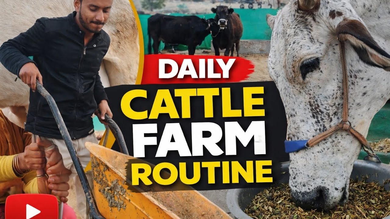 राजस्थान की शर्दी मे गाय फार्म 