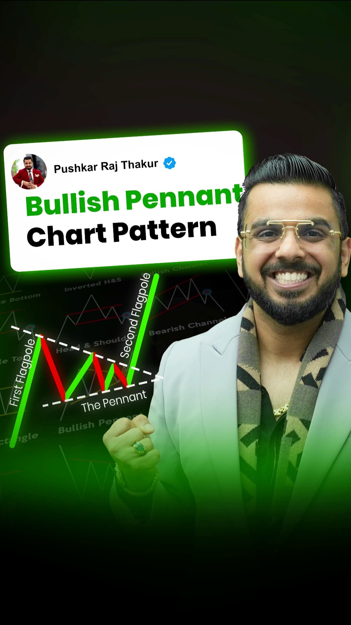 #Day58 || Bullish Pennant Chart Pattern