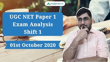 UGC NET Paper 1 Exam Analysis Shift 1 | 01st October - by Shubham Sir
