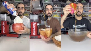 Trying Exotic Fruits With Coffee And Honey