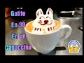 Como hacer figuras en 3D en un cappuccino / gatito en 3D / arte latte