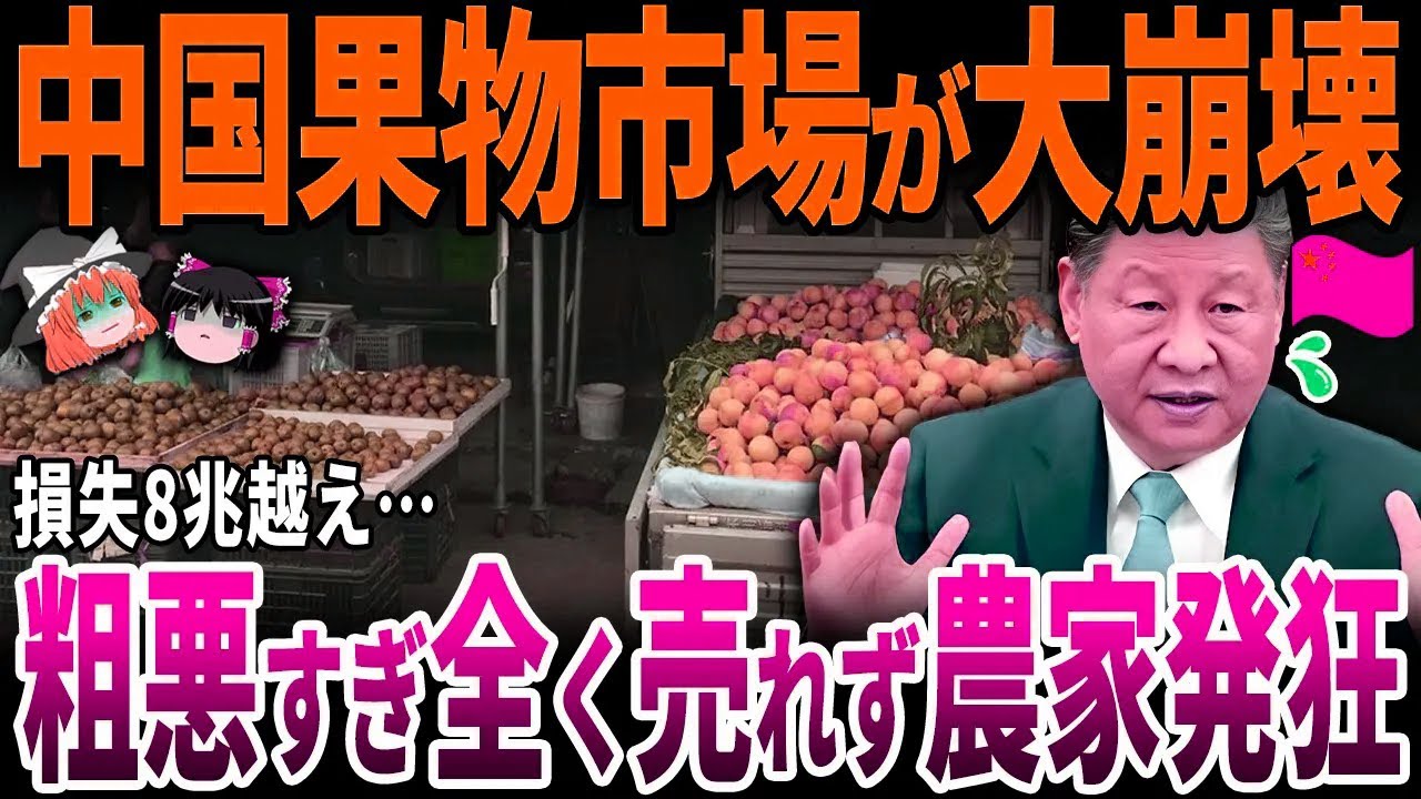 【ゆっくり解説】中国粗悪品の末路…！果物売れ残りで損失8兆円超え…市場崩壊で農家発狂。 - YouTube