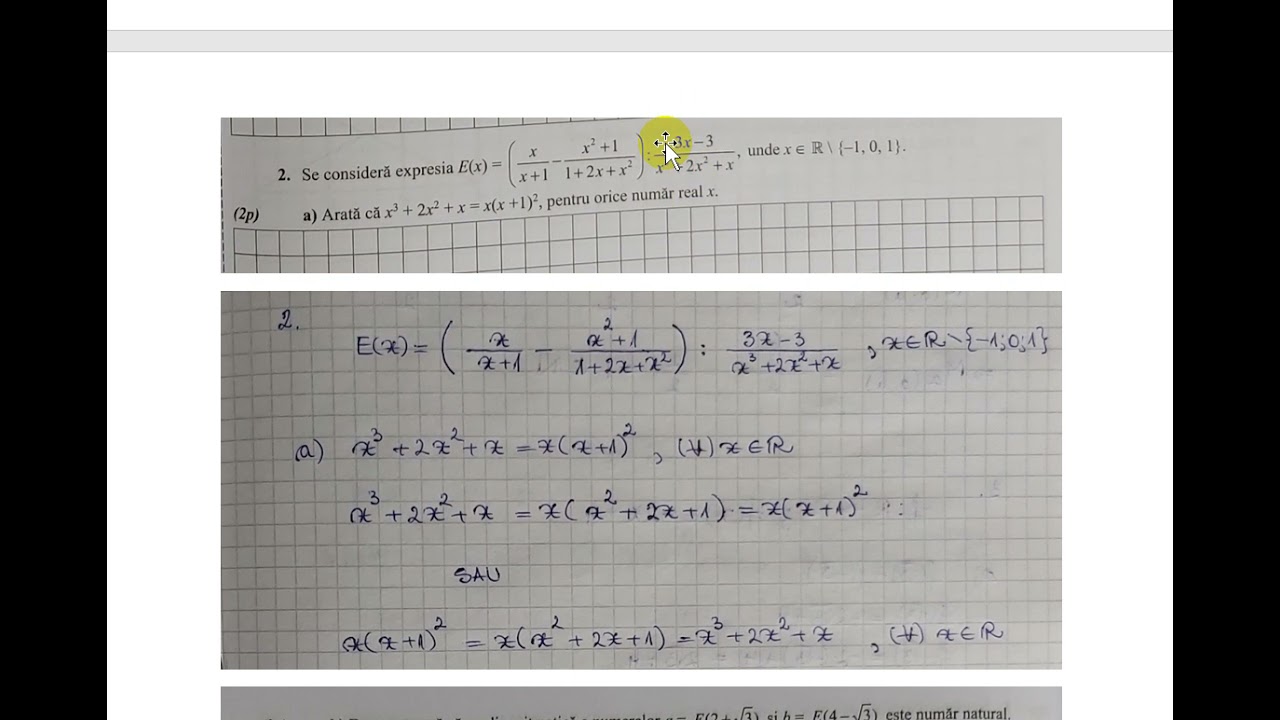 Se Considera Expresia E X 3x 4 2 2x 1 2