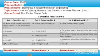 1 3 1 Channel Capacity, Hartley's Law & Shannon Hartley's Theorem
