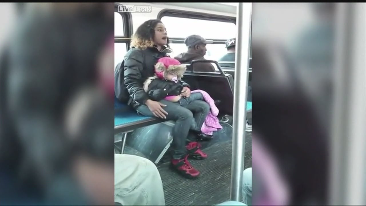 Mom son hidden camera. Mom on Bus. A girl with a Baby on a Bus. Ouch Arm Mommy in Bus.