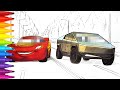 CARS 4 Cybertruck CARS 3 Cal Weathers vs Lightning McQueen. Drawing and Coloring Pages. Tim Tim TV