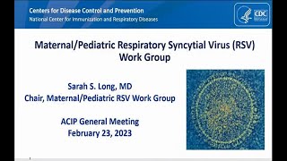 February 2023 ACIP Meeting - RSV Vaccines - Pediatric/Maternal