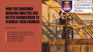 HOW FAR CONSUMER BEHAVIOUR ANALYSIS HELPED BUSINESSMAN TO FLOURISH THEIR BUSINESS | IMU 253