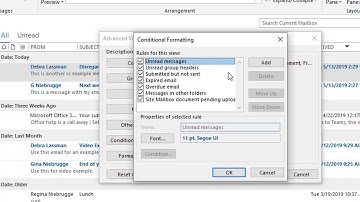 Use Conditional Formatting to Organize your Outlook Inbox