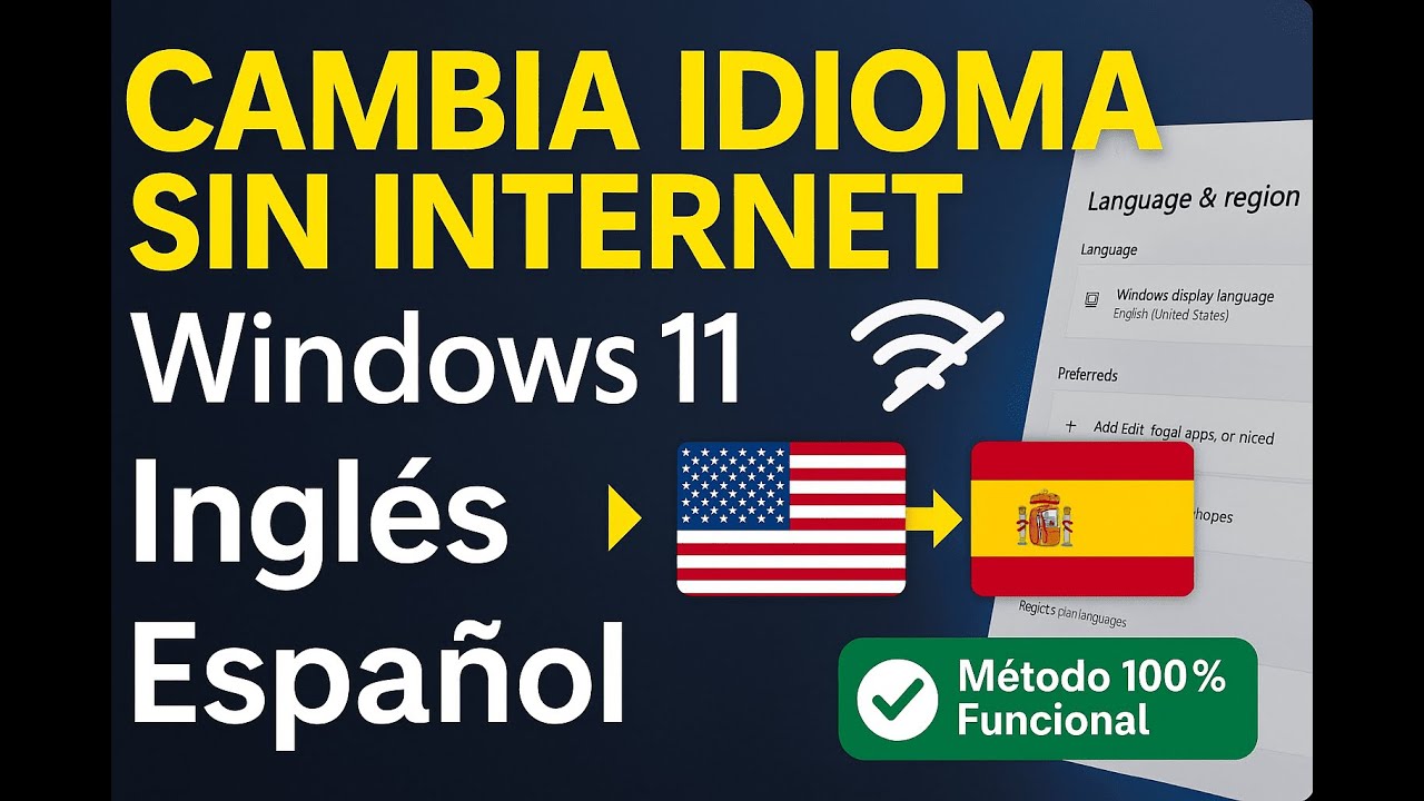 ✅ SOLUCIÓN CAMBIAR IDIOMA WINDOWS 11 SIN INTERNET | DE INGLÉS A ESPAÑOL OFFLINE COMPLETO 🔴 (2025)