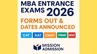 Datos MBA Entrance Exams 2026: CAT, XAT, CMAT, IPMAT, NPAT | Dates, Forms Out, and Full Schedule Actualización