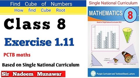 Class 8 Exercise 1.11  Single National Curriculum Maths SNC Ex 1.11 8th PCTB  @SirNadeemMunawar