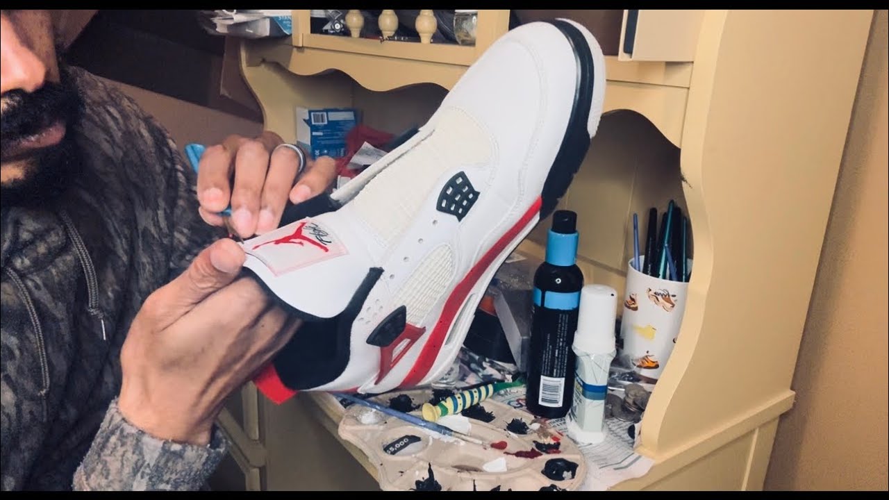 Jordan 4 Red Cement Custom Off White/Rare Air “Red Goblins”