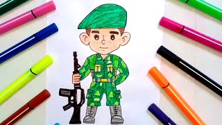رسم جندي سهل ،رسم جندي سعودي خطوه بخطوه للمبتدئين ،رسم سهل بالخطوات