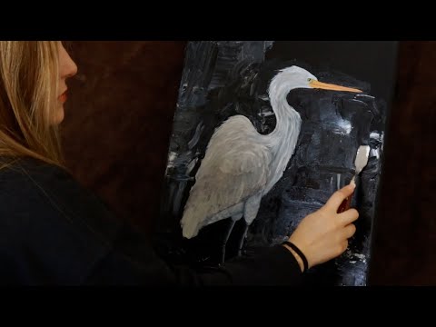 Painting ASMR | Marker, Paint Brush, Palette Knife