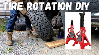 Tire Rotation 101 (with ONLY 2 Jack Stands) | RAM1500 Maintenance