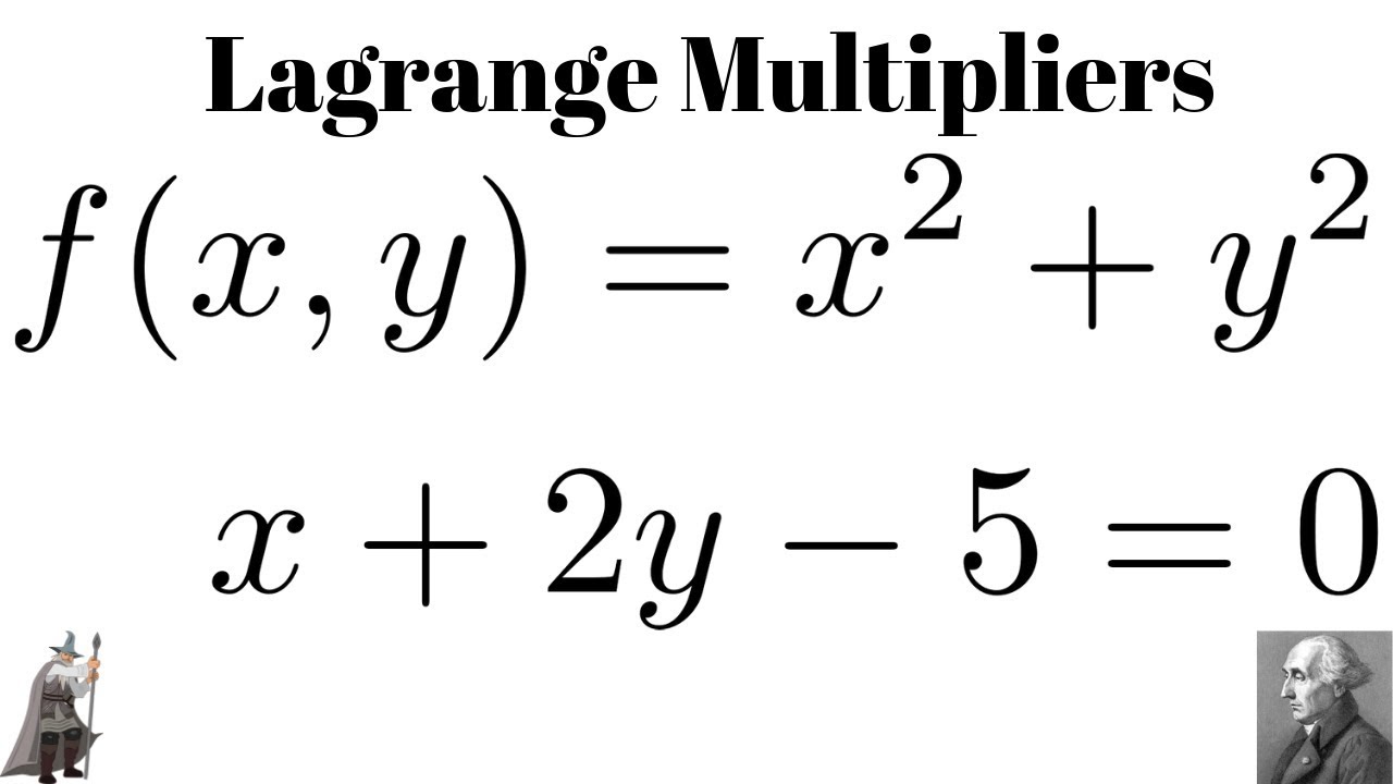 Lagrange Multipliers Minimize F X Y X 2 Y 2 Subject To X 2y 5 0 Youtube