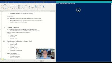 Powershell User Variables (Intro to PowerShell series video 9-4, also repeated as 13-4)