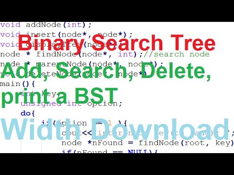 Binary Search Tree C++(with download link) - YouTube